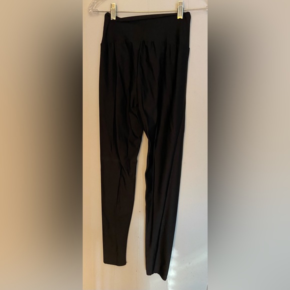 KTOO High waist zip up black iridescent shiny leggings -medium - Picture 3 of 3